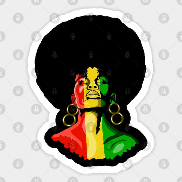 Afro Woman Afrocentric Sticker by Merchweaver